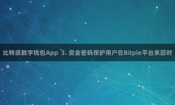 比特派数字钱包App  3. 资金密码保护用户在Bitpie平台来回时