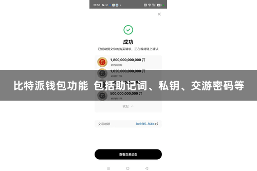 比特派钱包功能  包括助记词、私钥、交游密码等