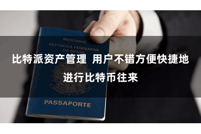 比特派资产管理  用户不错方便快捷地进行比特币往来